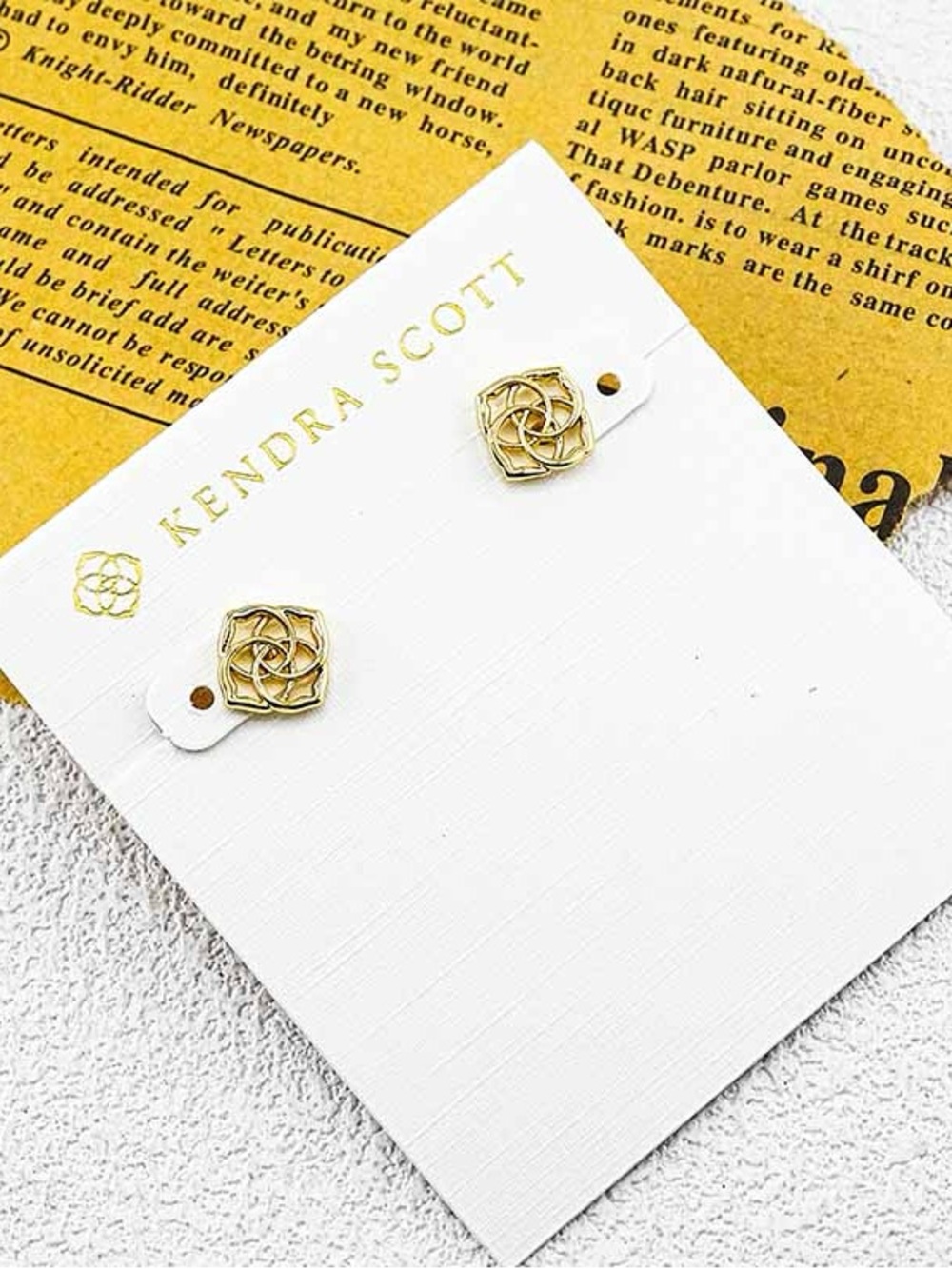 Kendra Scott Gold Filigree Knot Stud Earrings